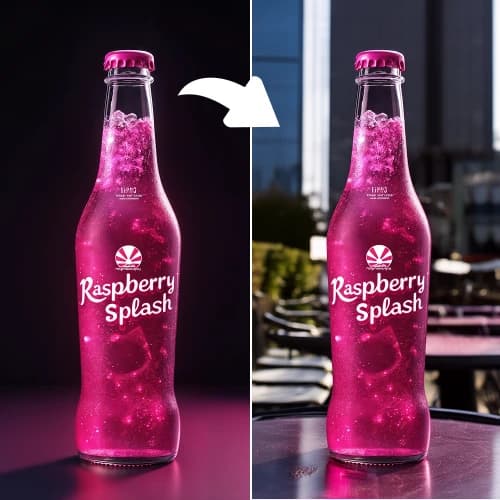 A product photographed onto a newly generated background