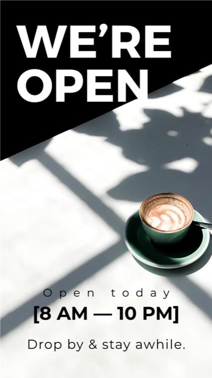 Coffee shop opening hours story