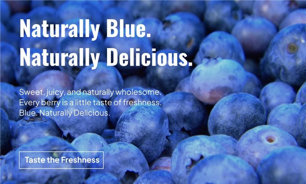Natural fruit brand advertisement